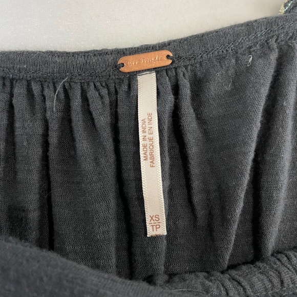 New Free People Much Love Embroidered Long Sleeve Tunic Top Washed Black Size XS - Picture 15 of 16